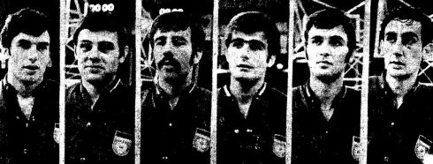 Šampioni sveta, sleva: Ćosić, Čermak, Plećaš, Jelovac, Šolman. Žorga ...