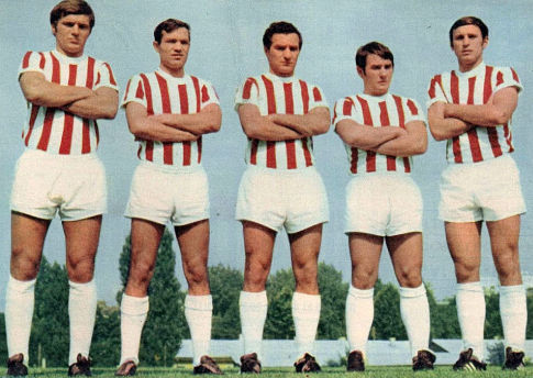 Udarni Zvezdin kvintet (sleva): Zoran Antonijević, Stevan Ostojić, Vojin Lazarević, Jovan Aćimović i Dragan Džajić