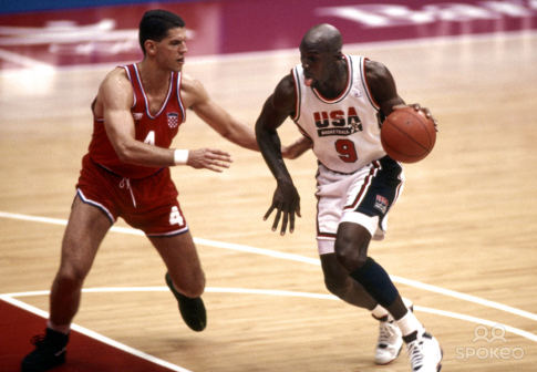 Dražen Petrović i Majkl Džordan na Olimpijskim igrama u Barseloni