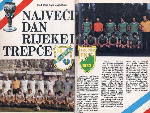 Stranice revije "GOOL!" koje najavljuju finale Kupa Jugoslavije 1978. godine